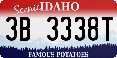 ID license plate 3B3338T