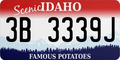 ID license plate 3B3339J