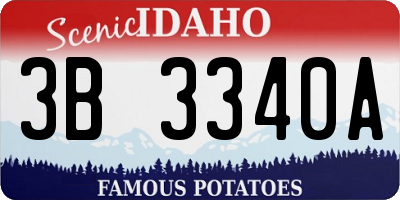 ID license plate 3B3340A