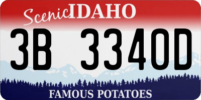 ID license plate 3B3340D