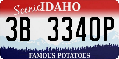 ID license plate 3B3340P