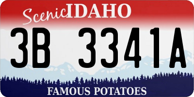 ID license plate 3B3341A