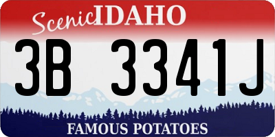 ID license plate 3B3341J