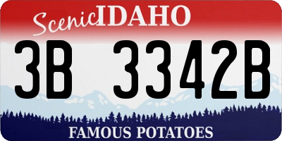 ID license plate 3B3342B