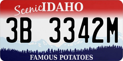 ID license plate 3B3342M