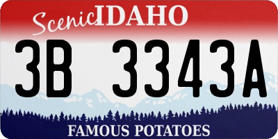 ID license plate 3B3343A