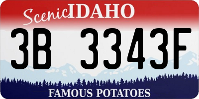 ID license plate 3B3343F