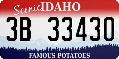 ID license plate 3B3343O