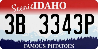 ID license plate 3B3343P