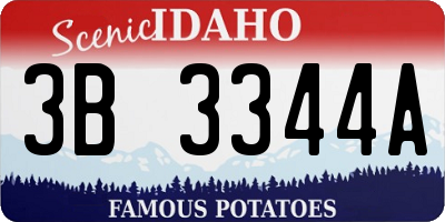 ID license plate 3B3344A