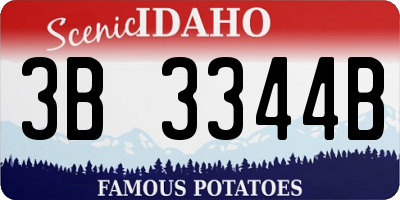 ID license plate 3B3344B