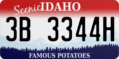 ID license plate 3B3344H