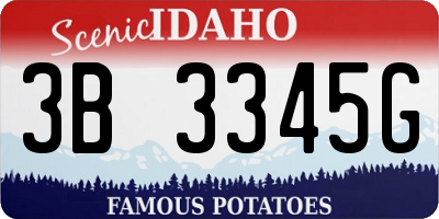 ID license plate 3B3345G