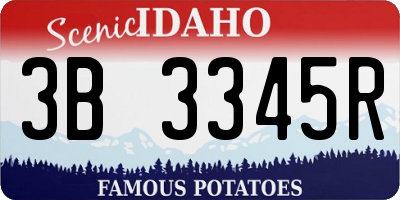 ID license plate 3B3345R