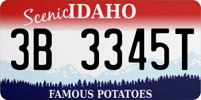 ID license plate 3B3345T