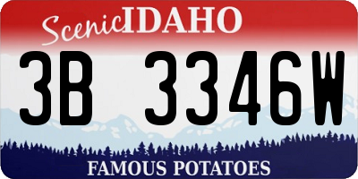 ID license plate 3B3346W