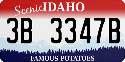 ID license plate 3B3347B