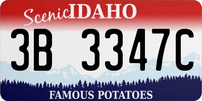 ID license plate 3B3347C