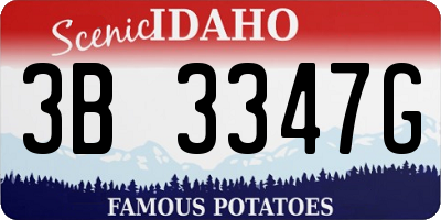 ID license plate 3B3347G
