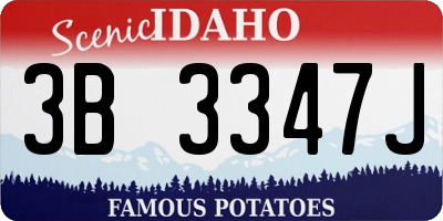 ID license plate 3B3347J