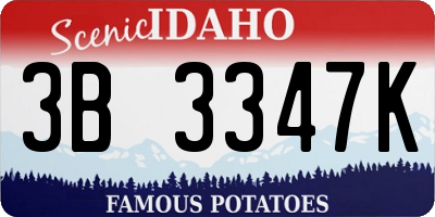 ID license plate 3B3347K