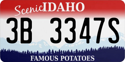 ID license plate 3B3347S