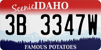 ID license plate 3B3347W