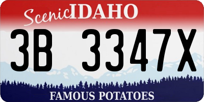 ID license plate 3B3347X