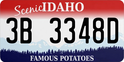 ID license plate 3B3348D