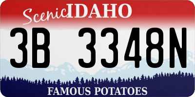 ID license plate 3B3348N