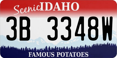 ID license plate 3B3348W