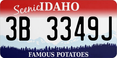 ID license plate 3B3349J