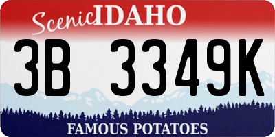 ID license plate 3B3349K
