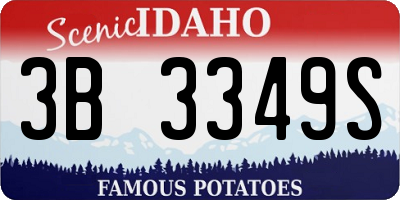 ID license plate 3B3349S