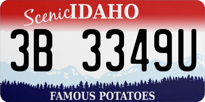 ID license plate 3B3349U