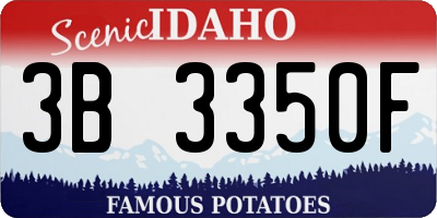 ID license plate 3B3350F