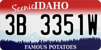 ID license plate 3B3351W