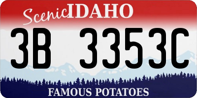 ID license plate 3B3353C