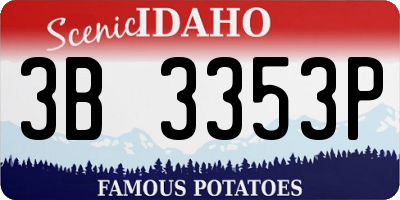 ID license plate 3B3353P