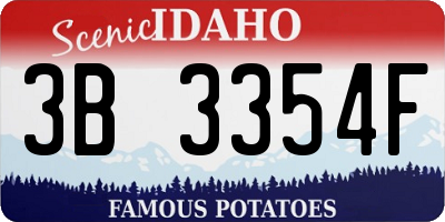 ID license plate 3B3354F