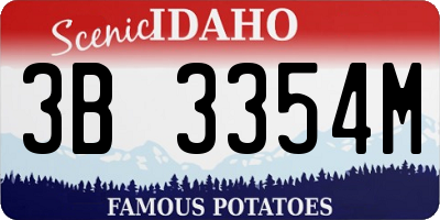 ID license plate 3B3354M