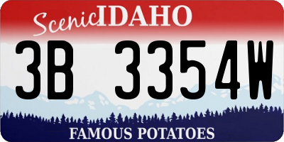ID license plate 3B3354W