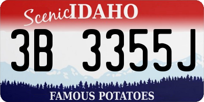 ID license plate 3B3355J