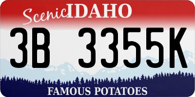 ID license plate 3B3355K