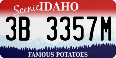 ID license plate 3B3357M