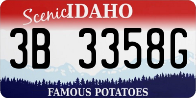 ID license plate 3B3358G