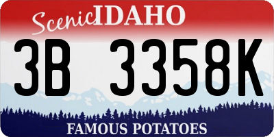 ID license plate 3B3358K