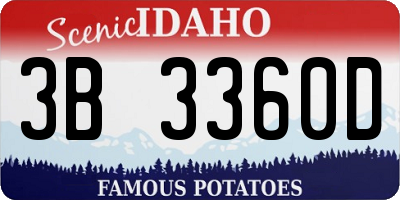 ID license plate 3B3360D