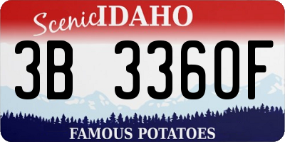 ID license plate 3B3360F
