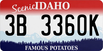 ID license plate 3B3360K